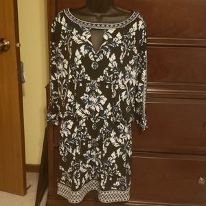 White House Black Market women's floral dress sz L